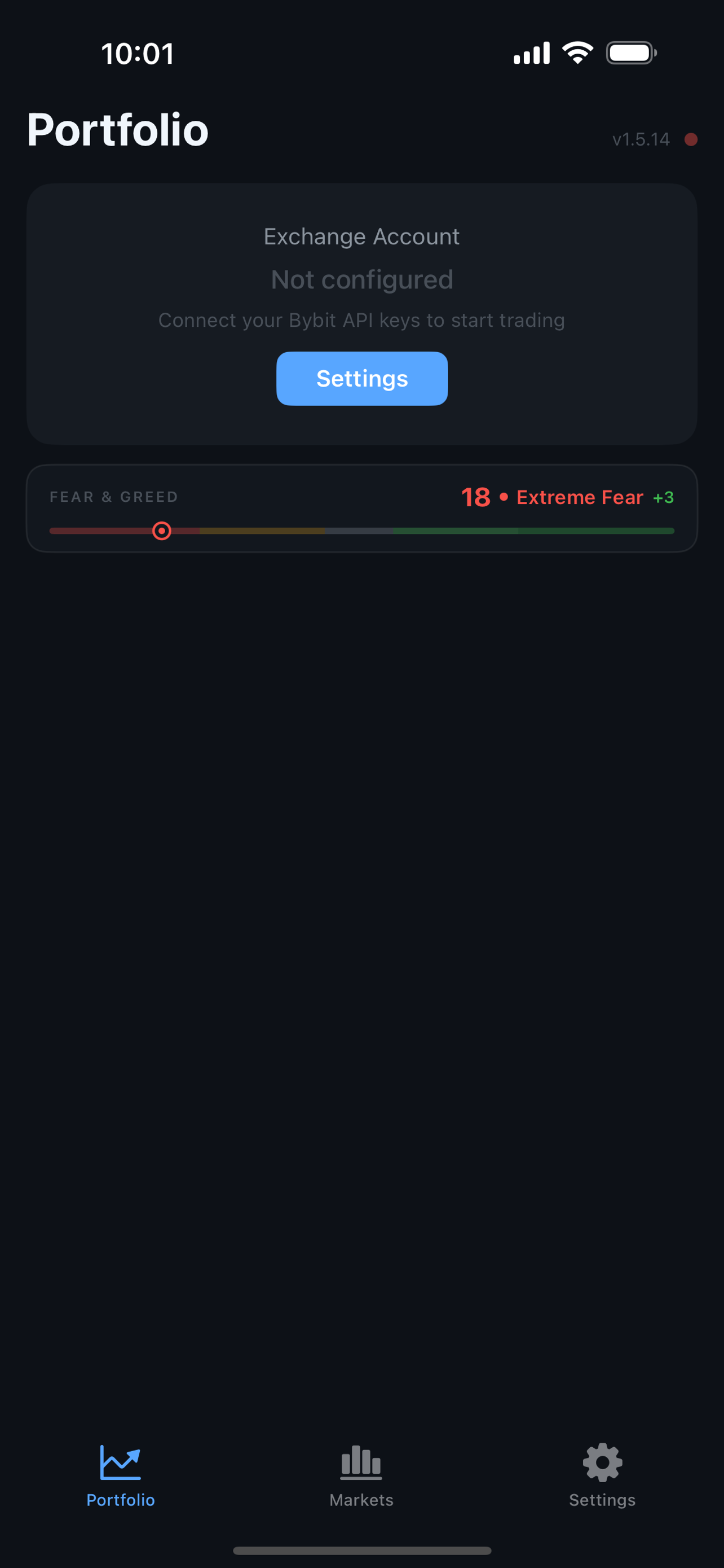 Portfolio tracking with Fear & Greed index